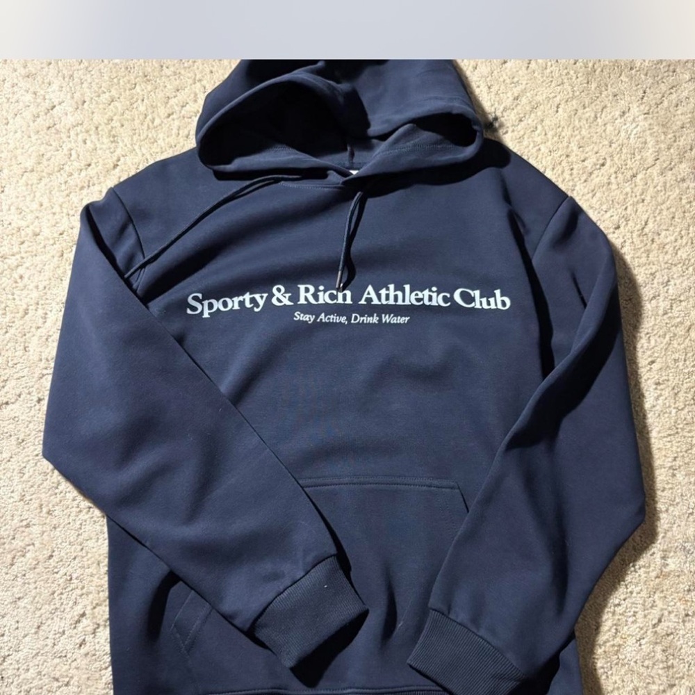 Sporty & Rich Athletic Club Navy Hoodie